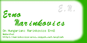 erno marinkovics business card